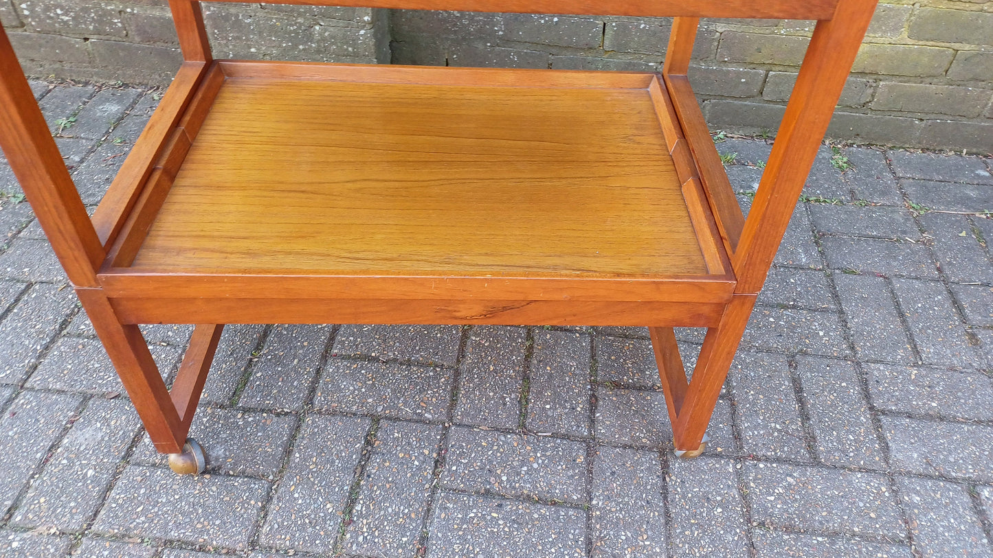 Unusual Vintage Retro Teak Trolley Splits in Two To Make Coffee Tables White and Newton Limited Portsmouth