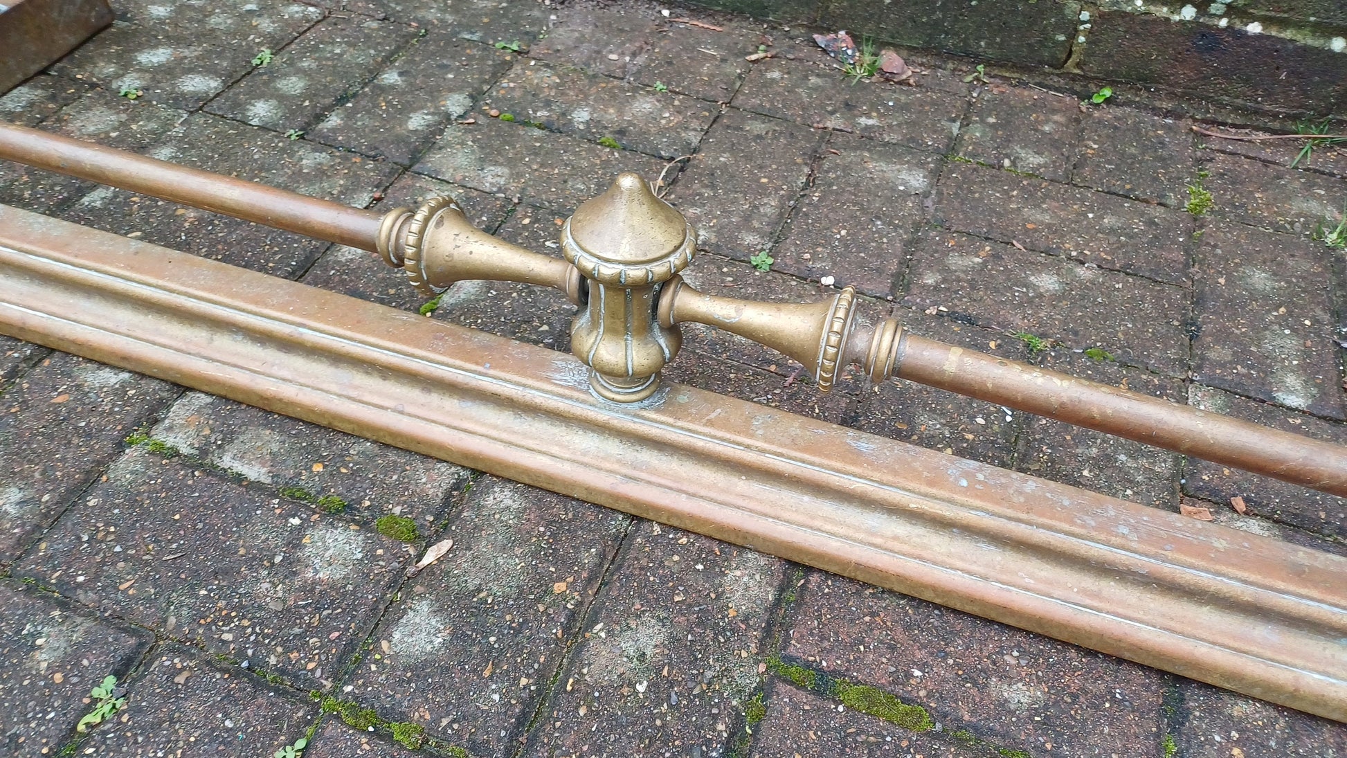 Impressive Large Vintage Victorian Brass Fender Fireplace