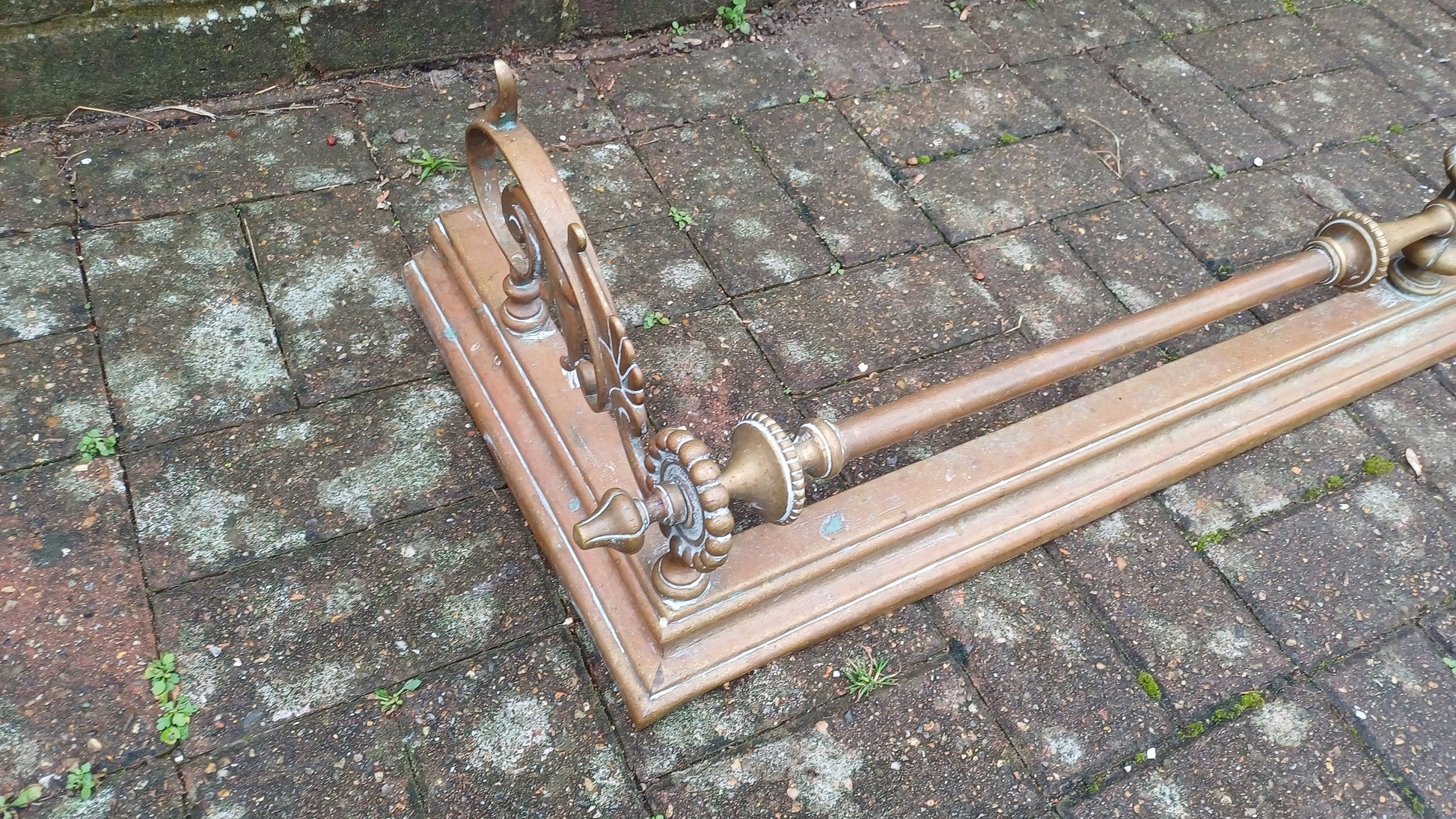 Impressive Large Vintage Victorian Brass Fender Fireplace