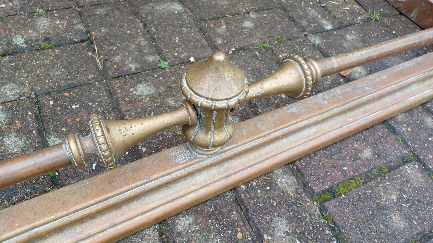 Impressive Large Vintage Victorian Brass Fender Fireplace