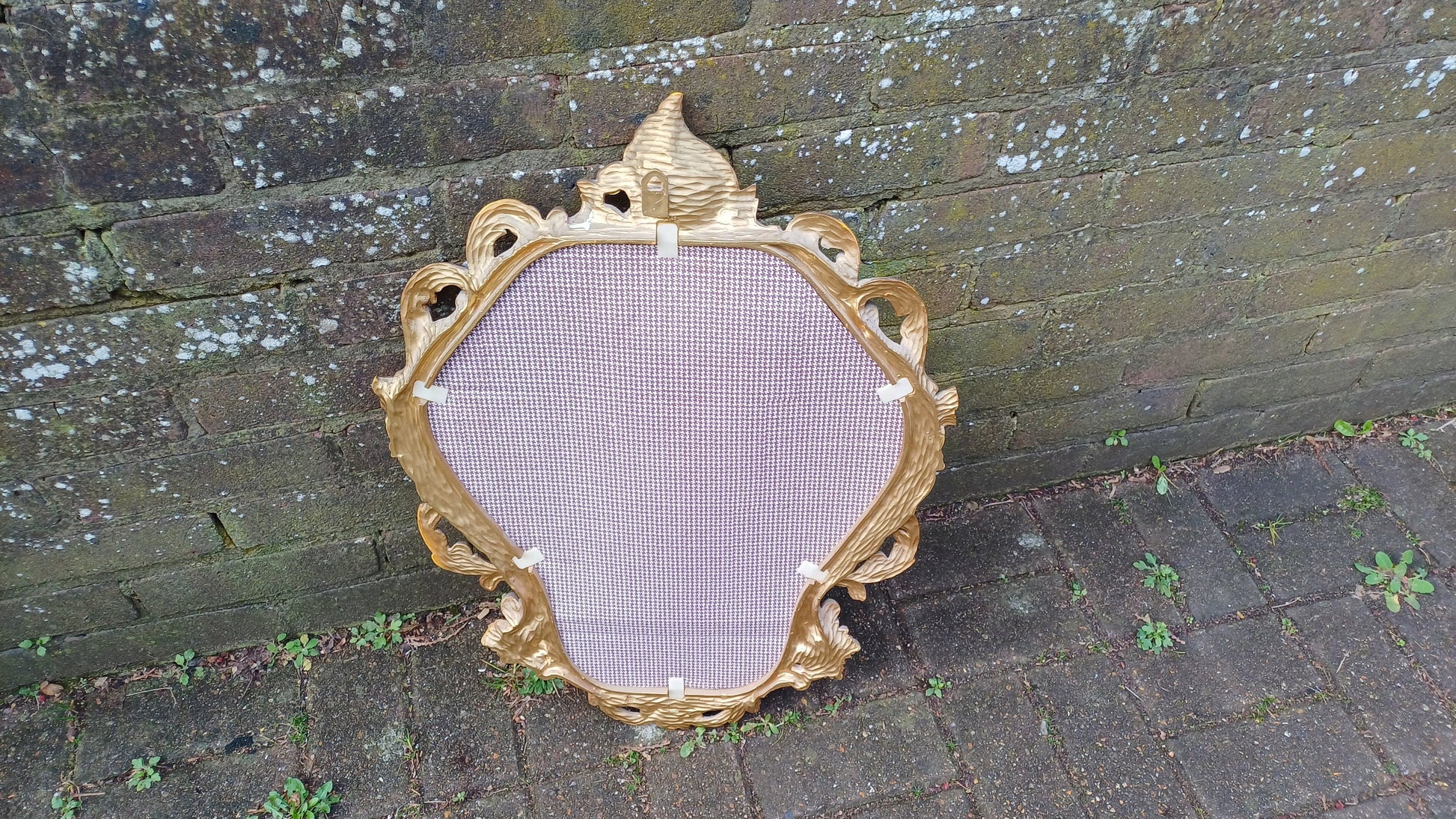 Large Super Gold 70s Vintage Ornate Gold Decorative Wall Mirror