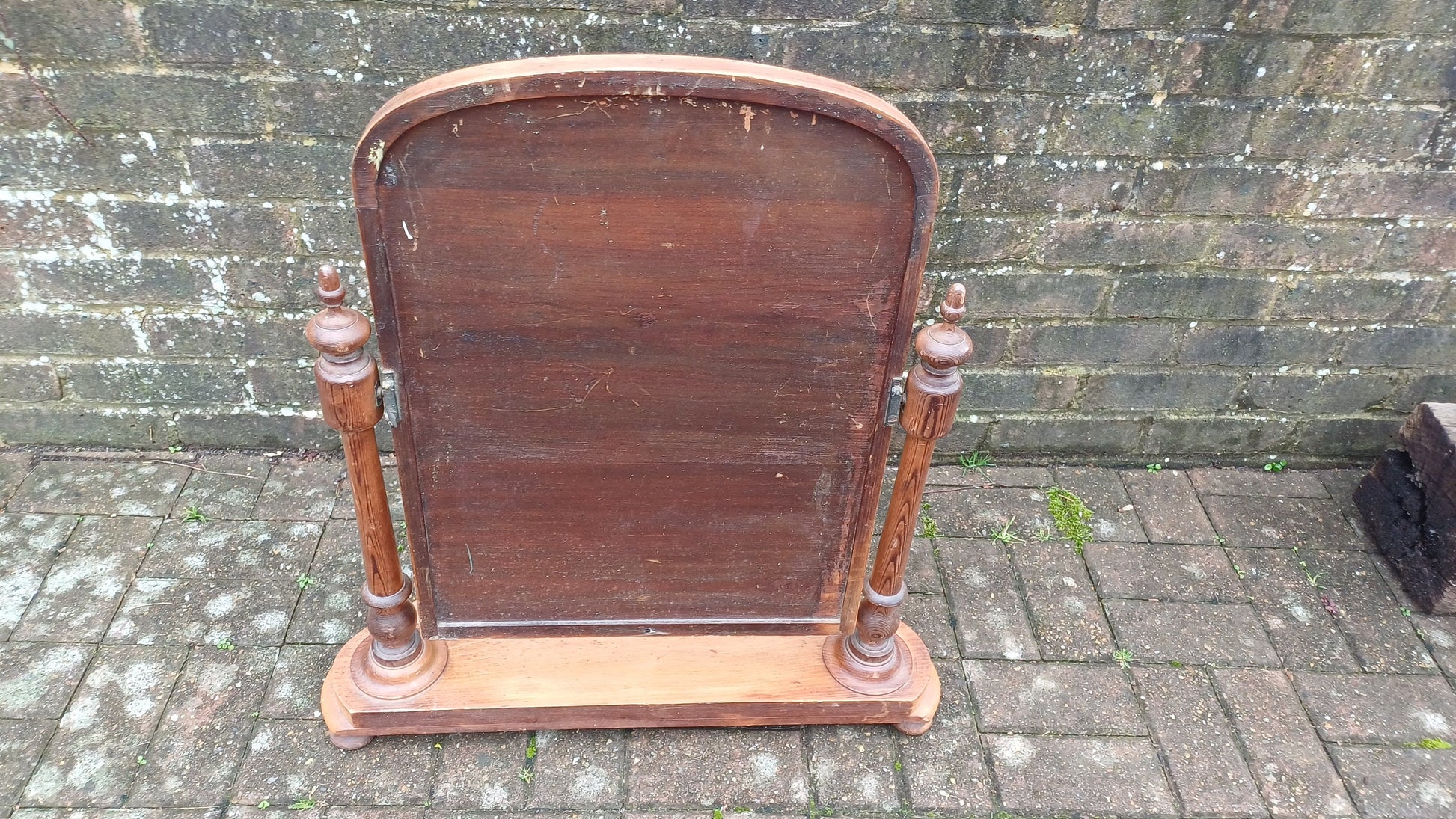 Large Imposing Victorian Vintage Dressing Table Pine Swing Mirror.