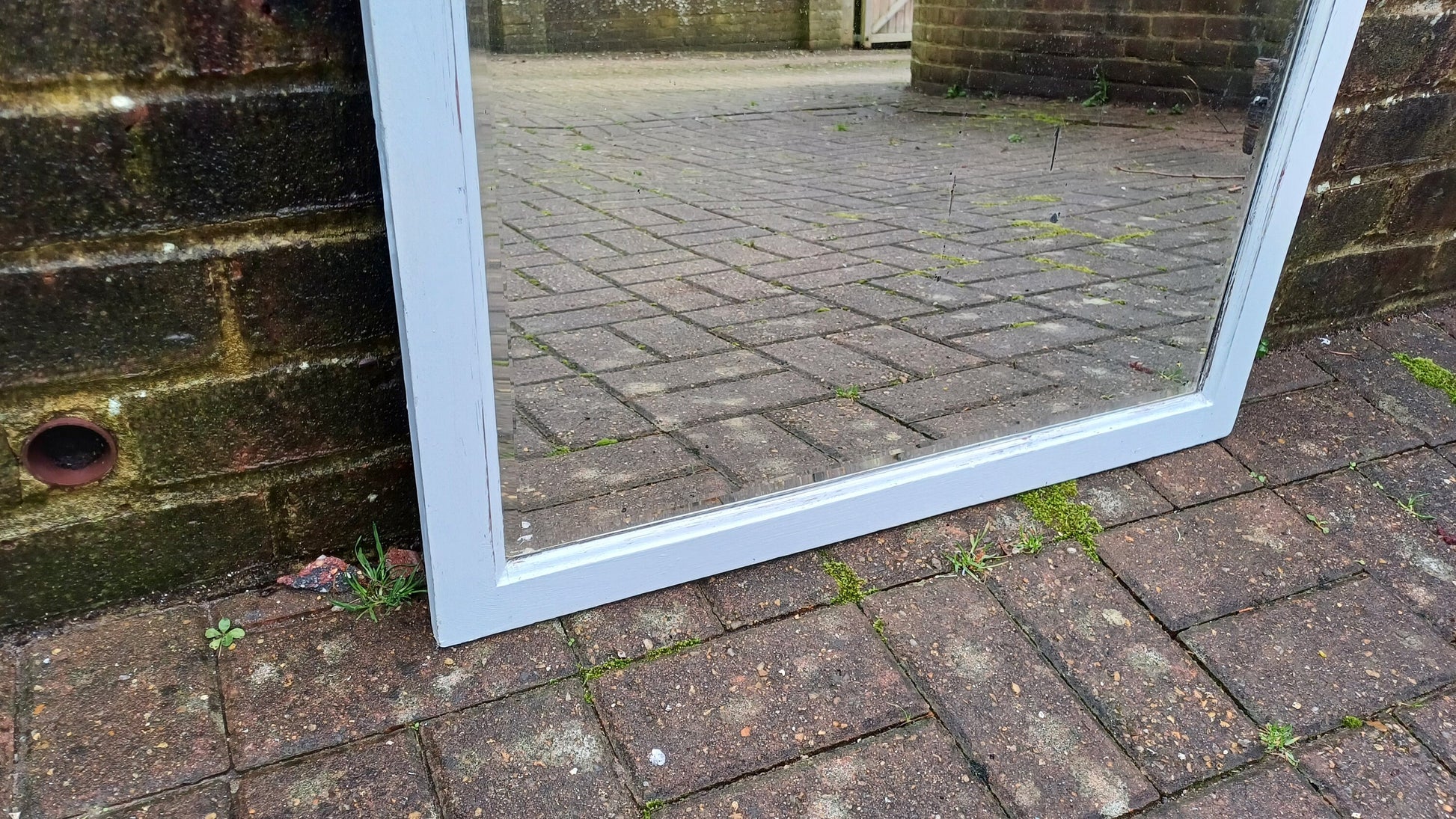 Vintage Painted Art Nouveau Wall Mirror in Farrow and Ball.