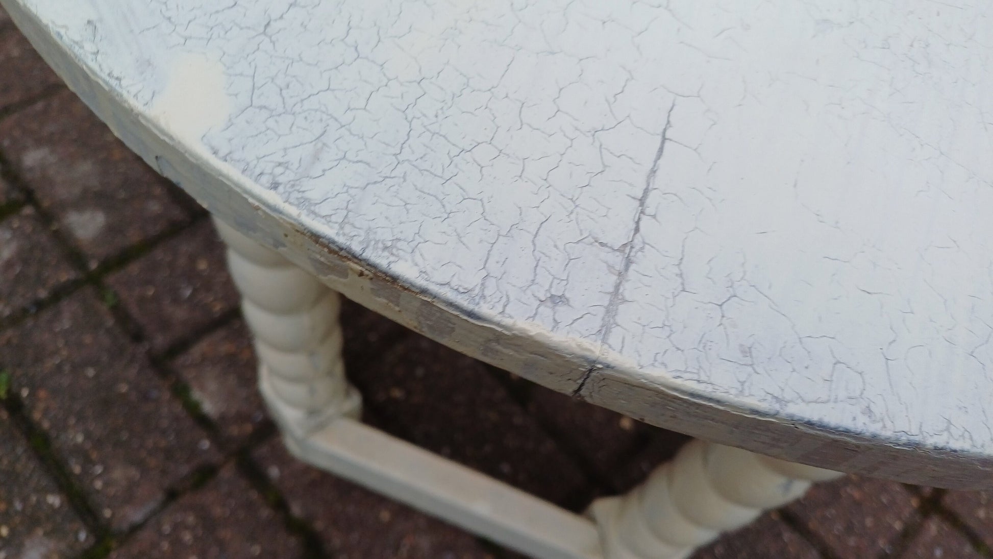 Vintage Solid Hardwood Painted Shabby Chic Coffee Table Bobbin Legs Distressed Finish