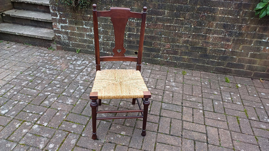 Vintage Mahogany Rush Seated Occasional Chair