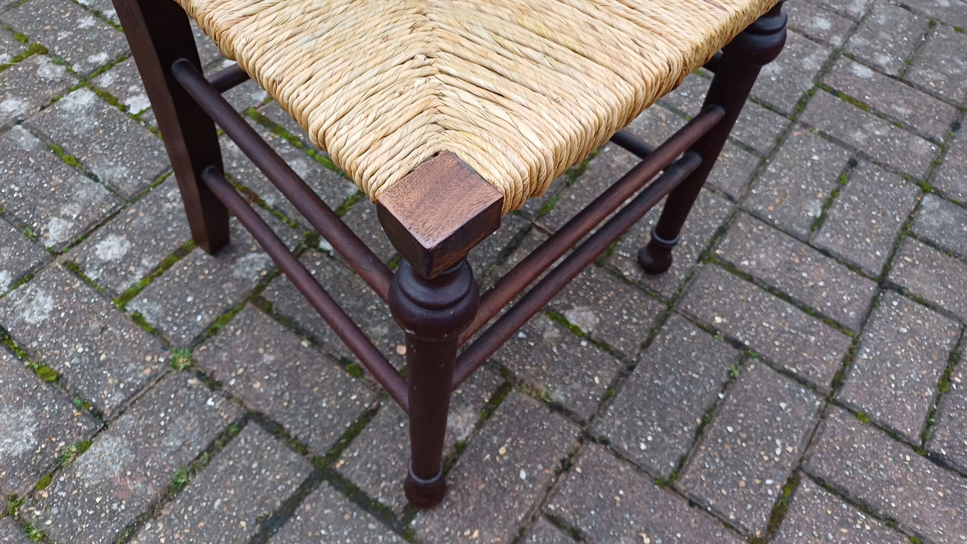 Vintage Mahogany Rush Seated Occasional Chair
