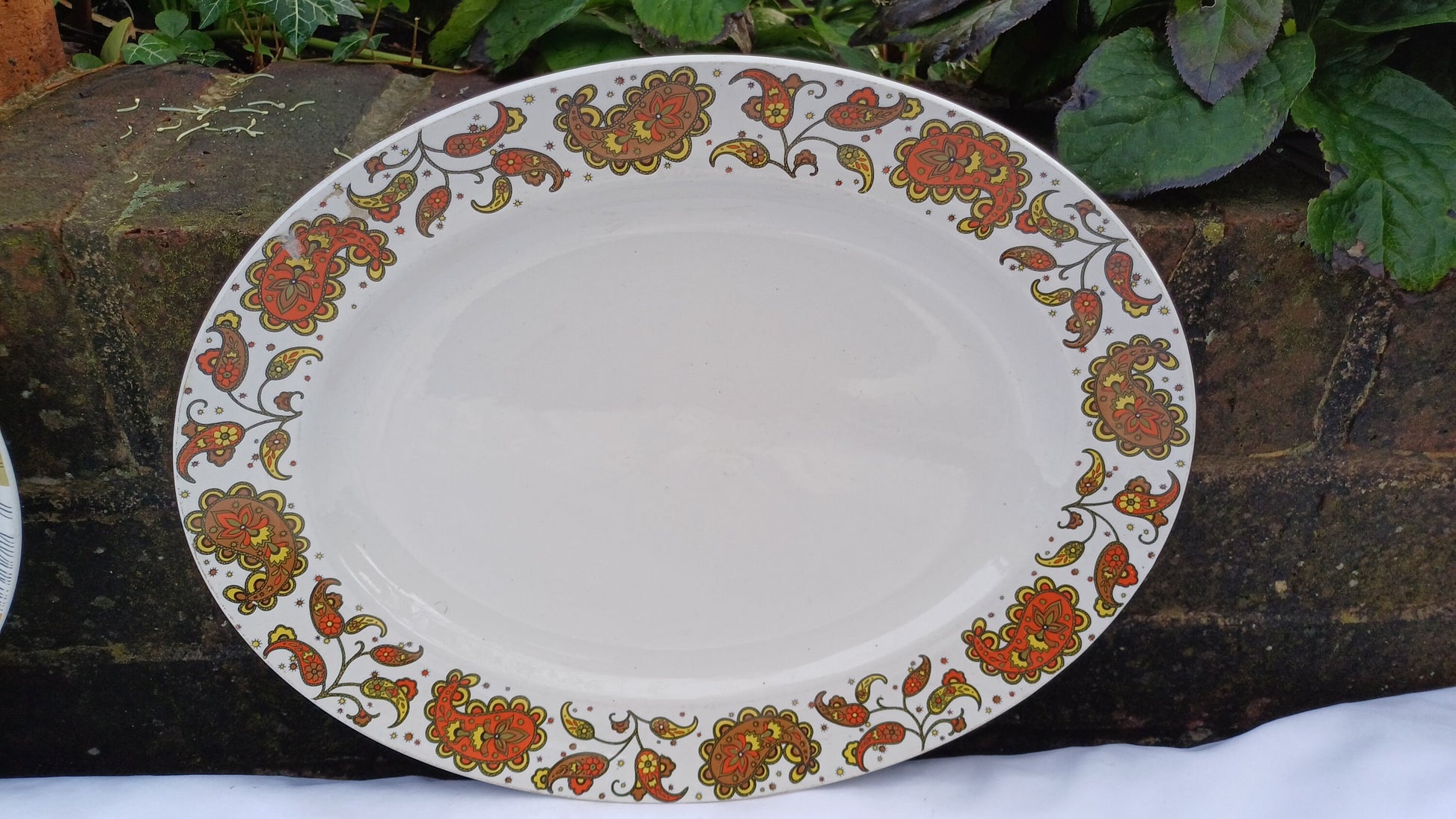 Two Pair of Vintage Retro Midwinter Serving Plates Fish Meat or Pastries Mid 20th Century Excellent Condition Sienna and Baroque