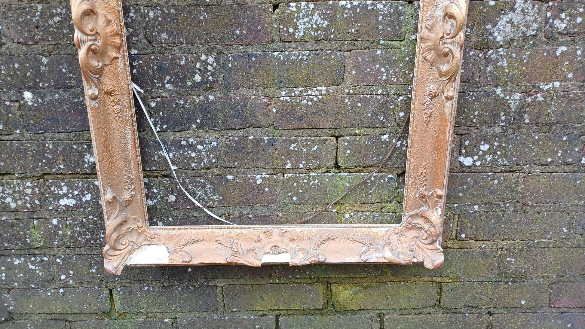 Massive Vintage Gilt Gold Picture Frame Age Worn