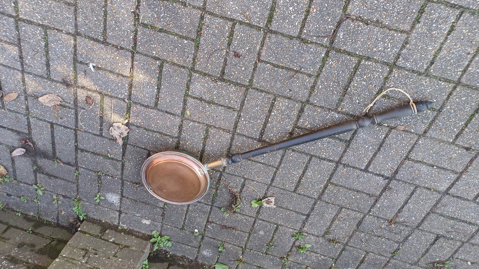 Large Vintage Copper Chestnut Roaster Fireplace Decoration Warming Pan