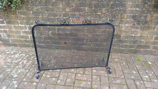 Large Vintage Iron and Metal Fire Screen Fire Guard 70s