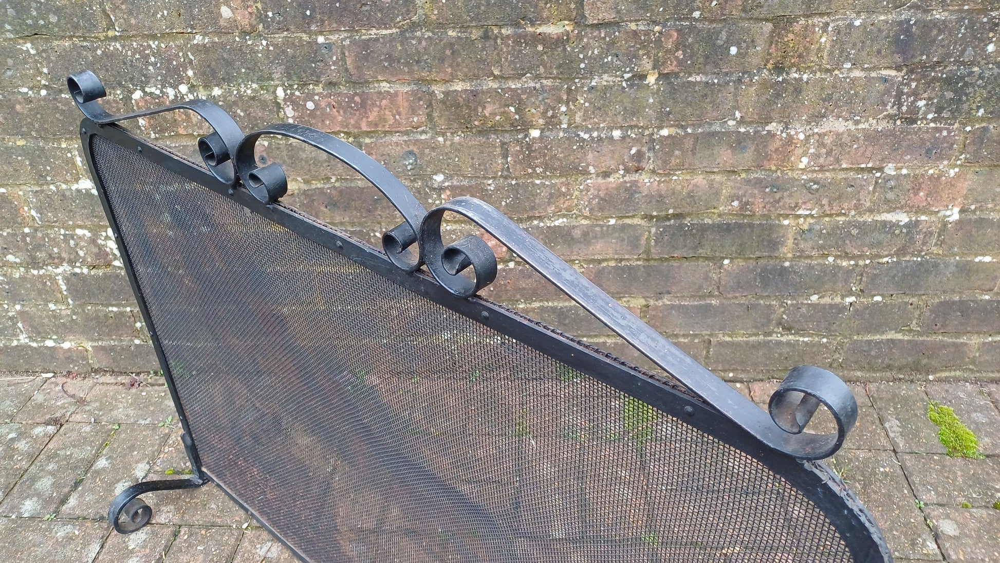 Large Vintage Iron and Metal Fire Screen Fire Guard 70s