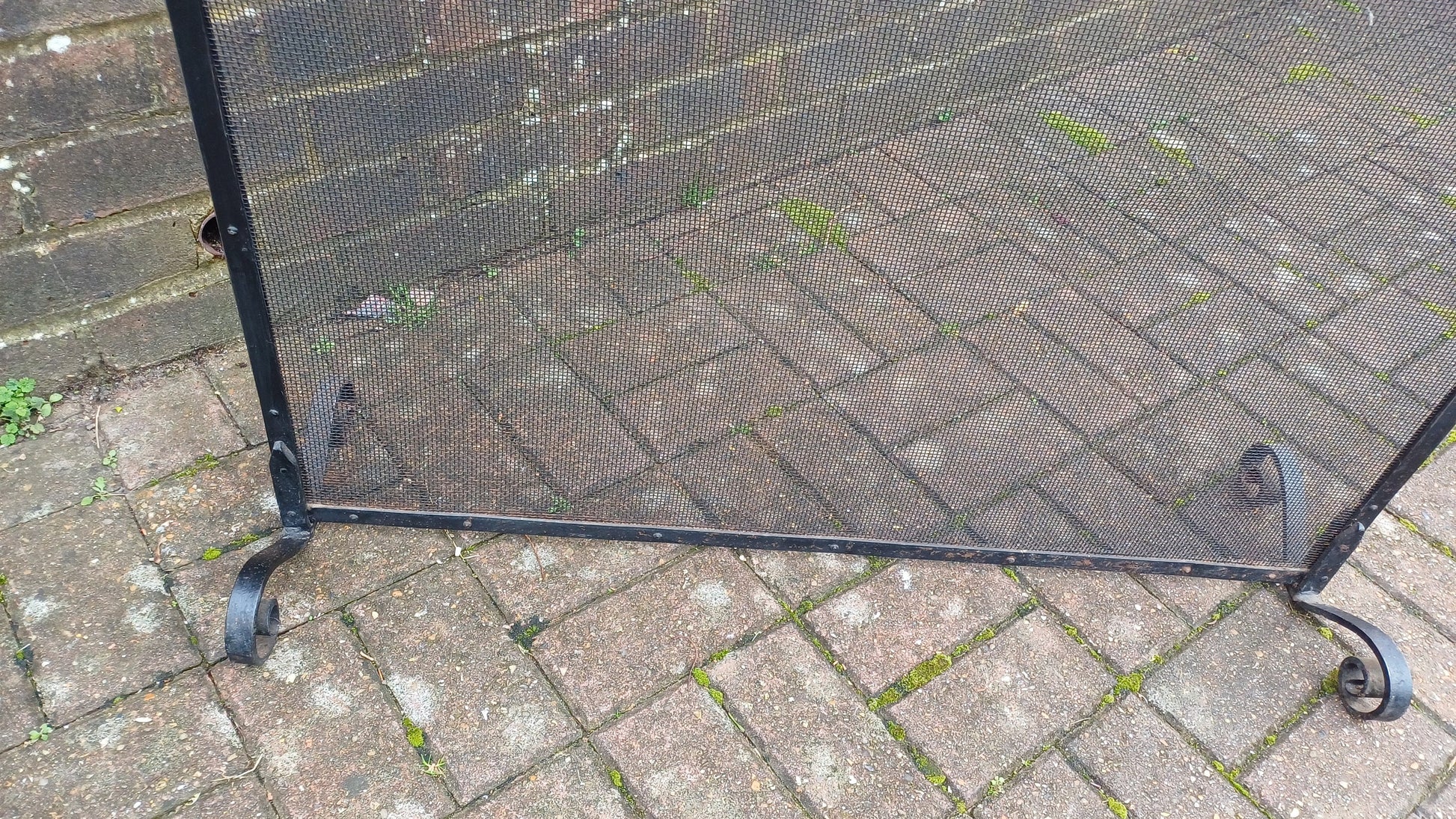 Large Vintage Iron and Metal Fire Screen Fire Guard 70s