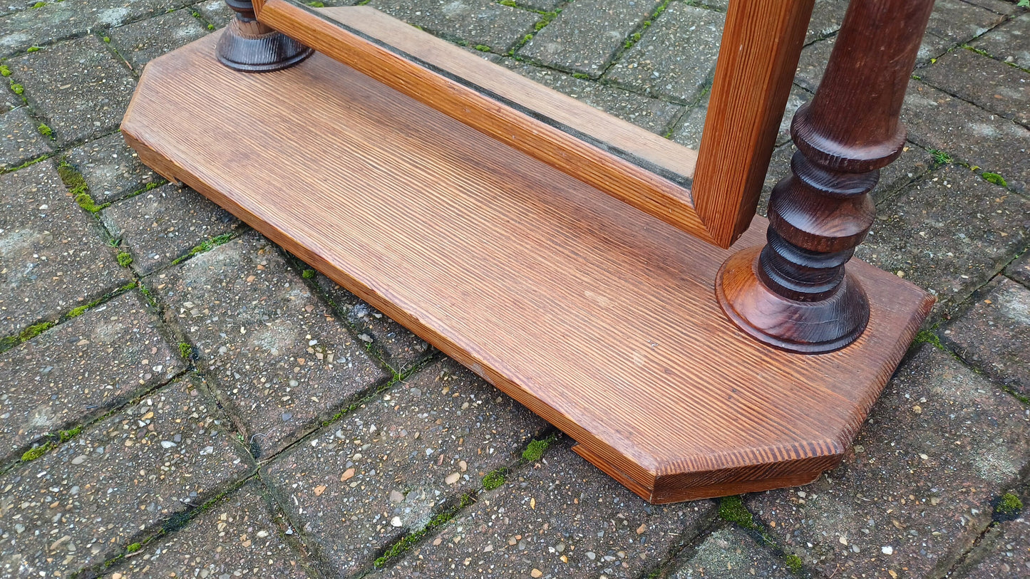 Vintage Pitch Pine Swing Dressing Table Mirror