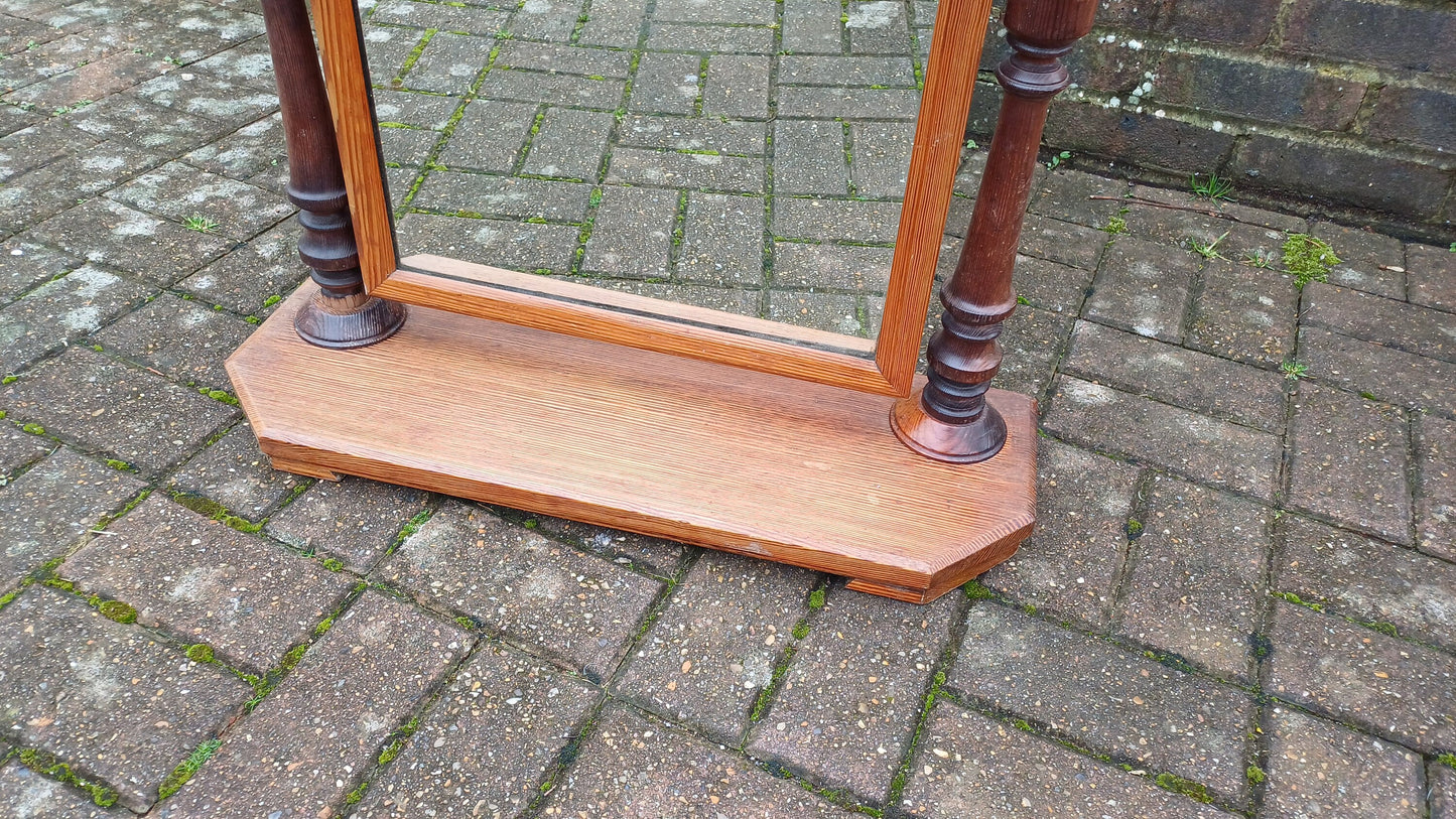 Vintage Pitch Pine Swing Dressing Table Mirror