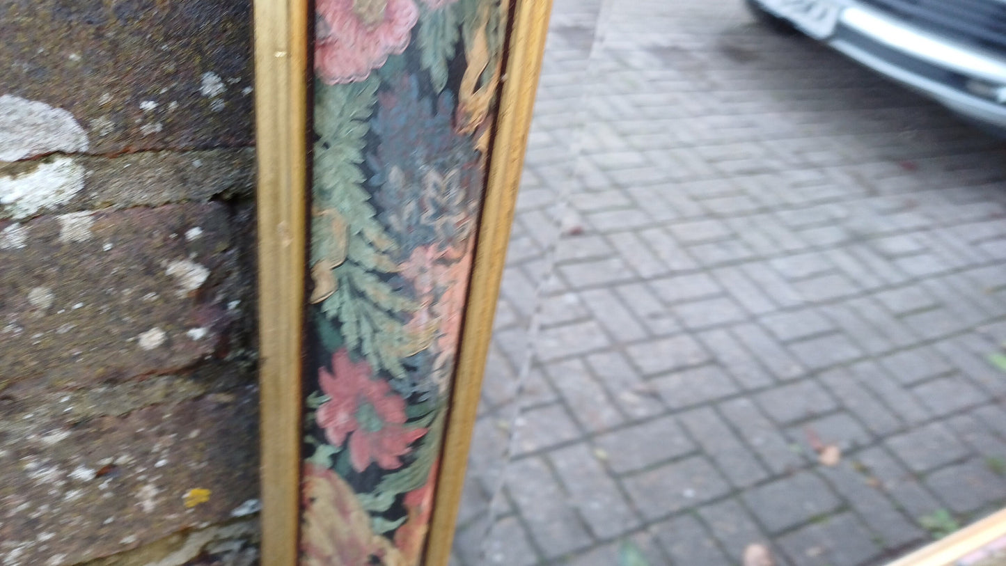 Large Classic 80’s Chic Floral Flower Decorative Mirror Bevelled Glass 88 x 63 cm