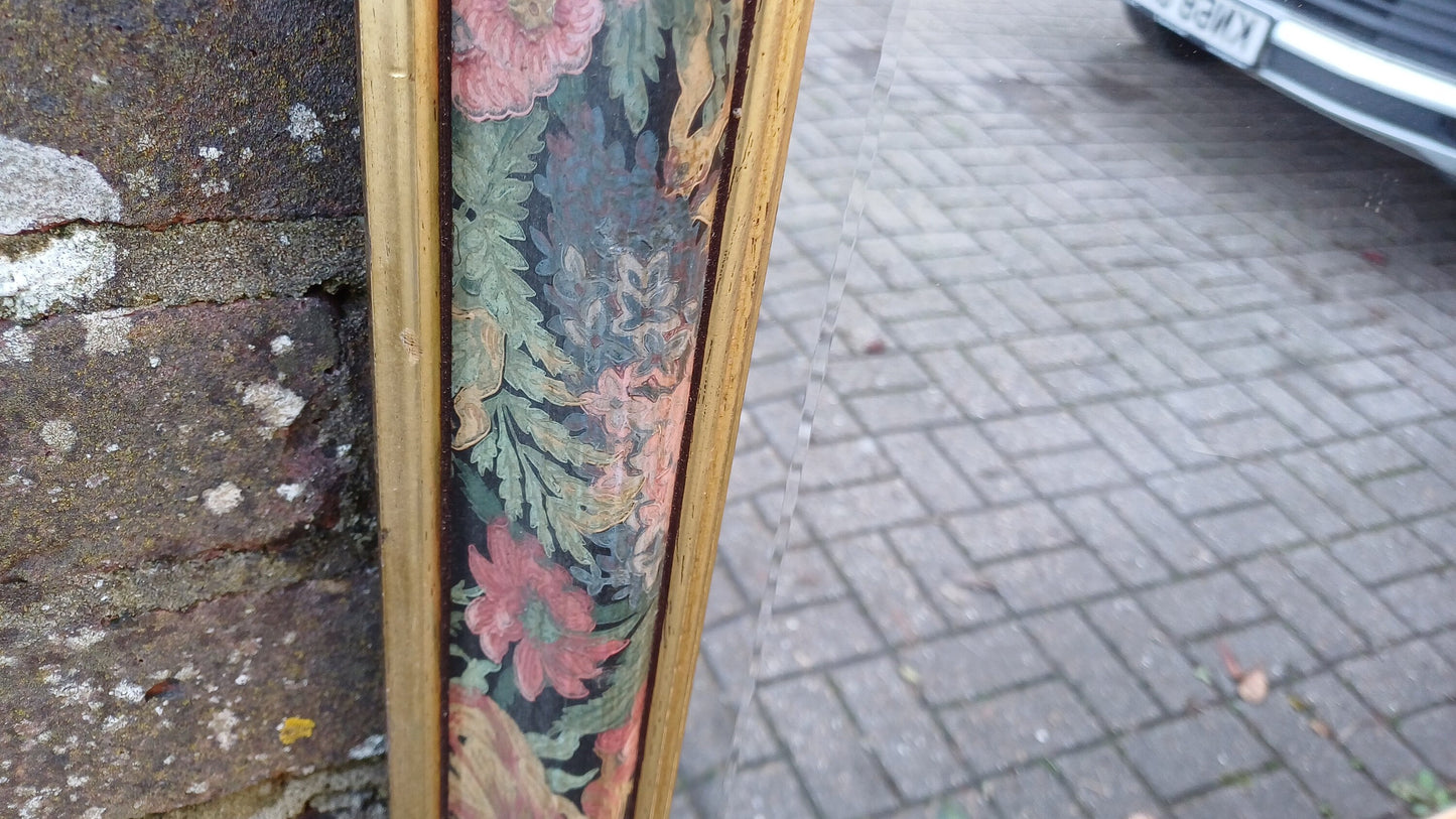 Large Classic 80’s Chic Floral Flower Decorative Mirror Bevelled Glass 88 x 63 cm