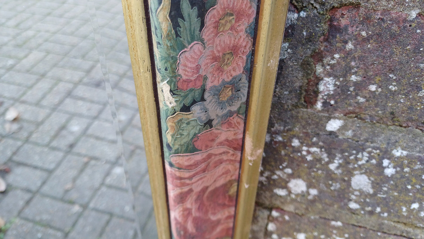 Large Classic 80’s Chic Floral Flower Decorative Mirror Bevelled Glass 88 x 63 cm