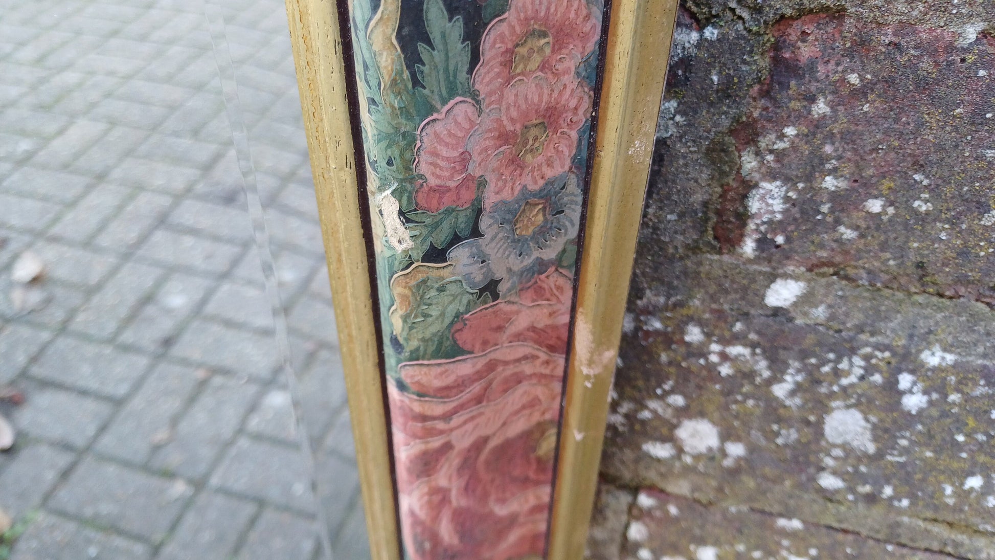 Large Classic 80’s Chic Floral Flower Decorative Mirror Bevelled Glass 88 x 63 cm