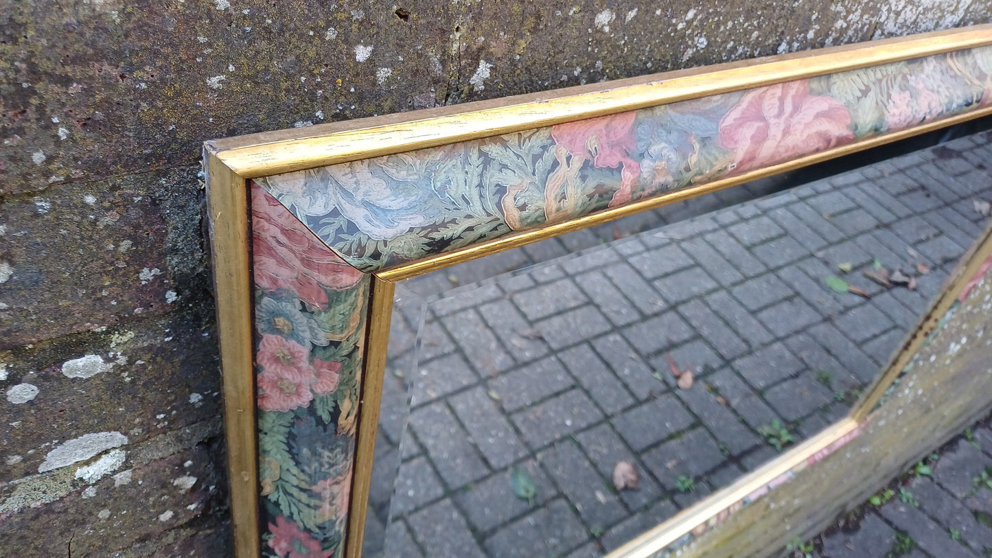 Large Classic 80’s Chic Floral Flower Decorative Mirror Bevelled Glass 88 x 63 cm