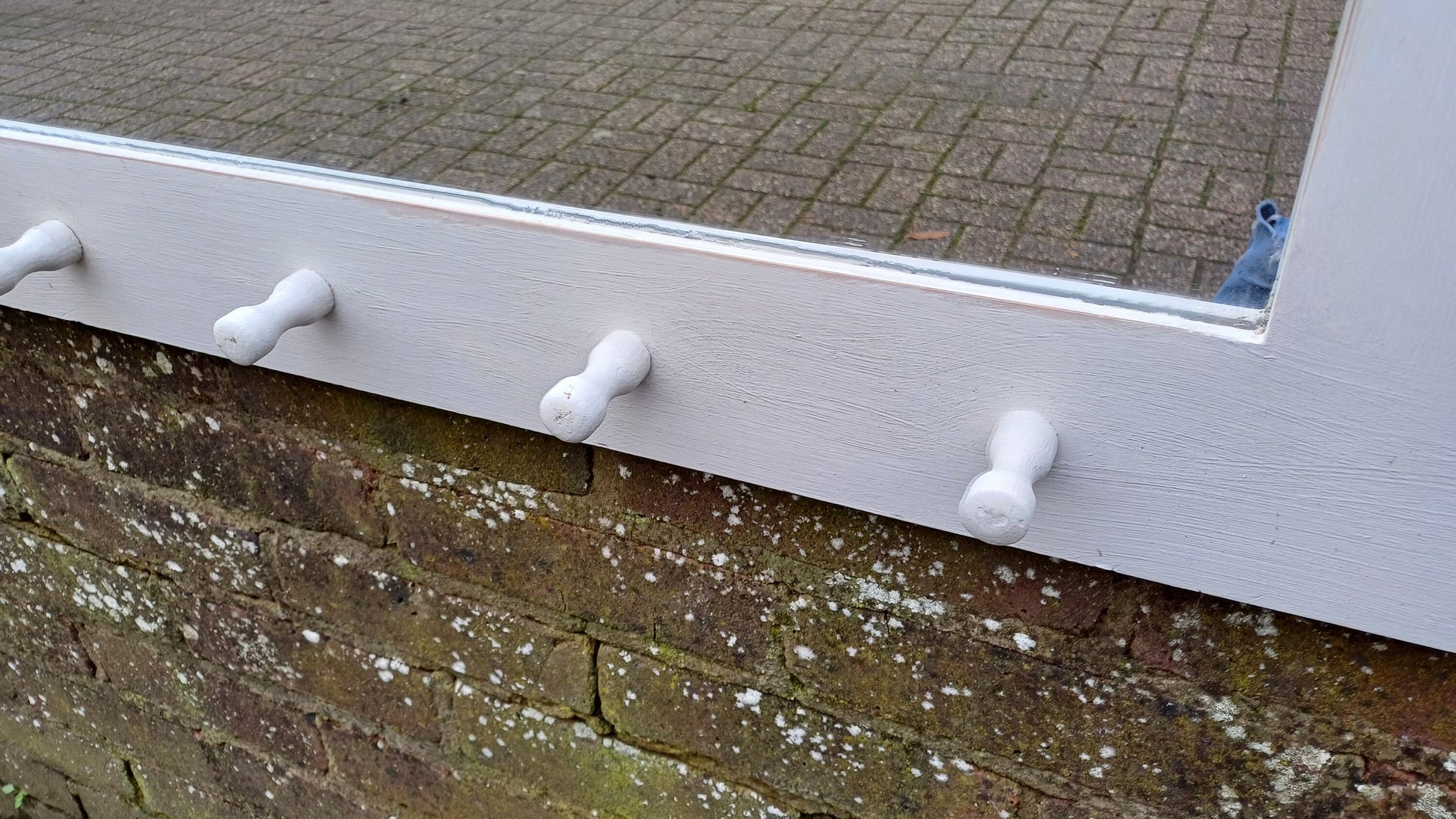 Vintage Painted Mirror with Hooks in Farrow and Ball Blackened