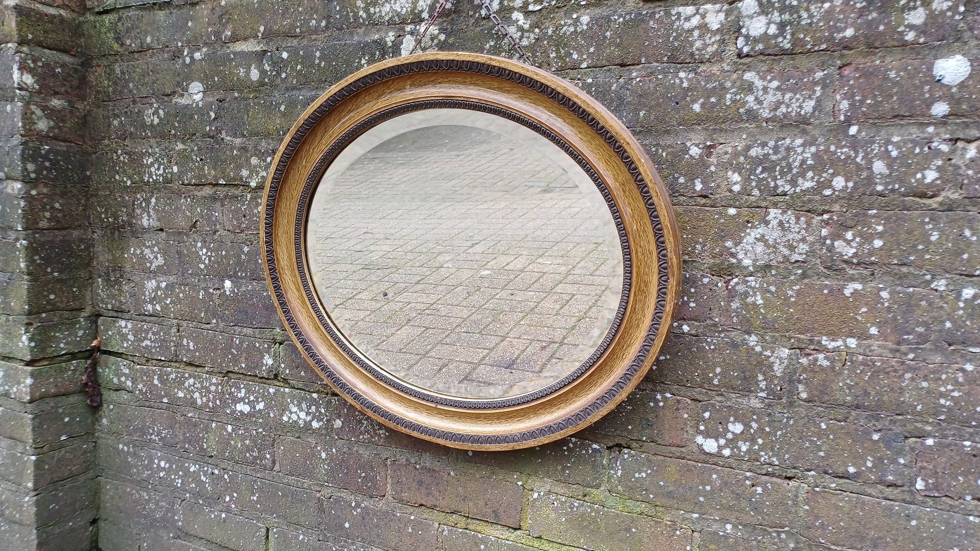 Large Vintage Ornate Painted Distressed Effect Wooden Mirror 1920’s