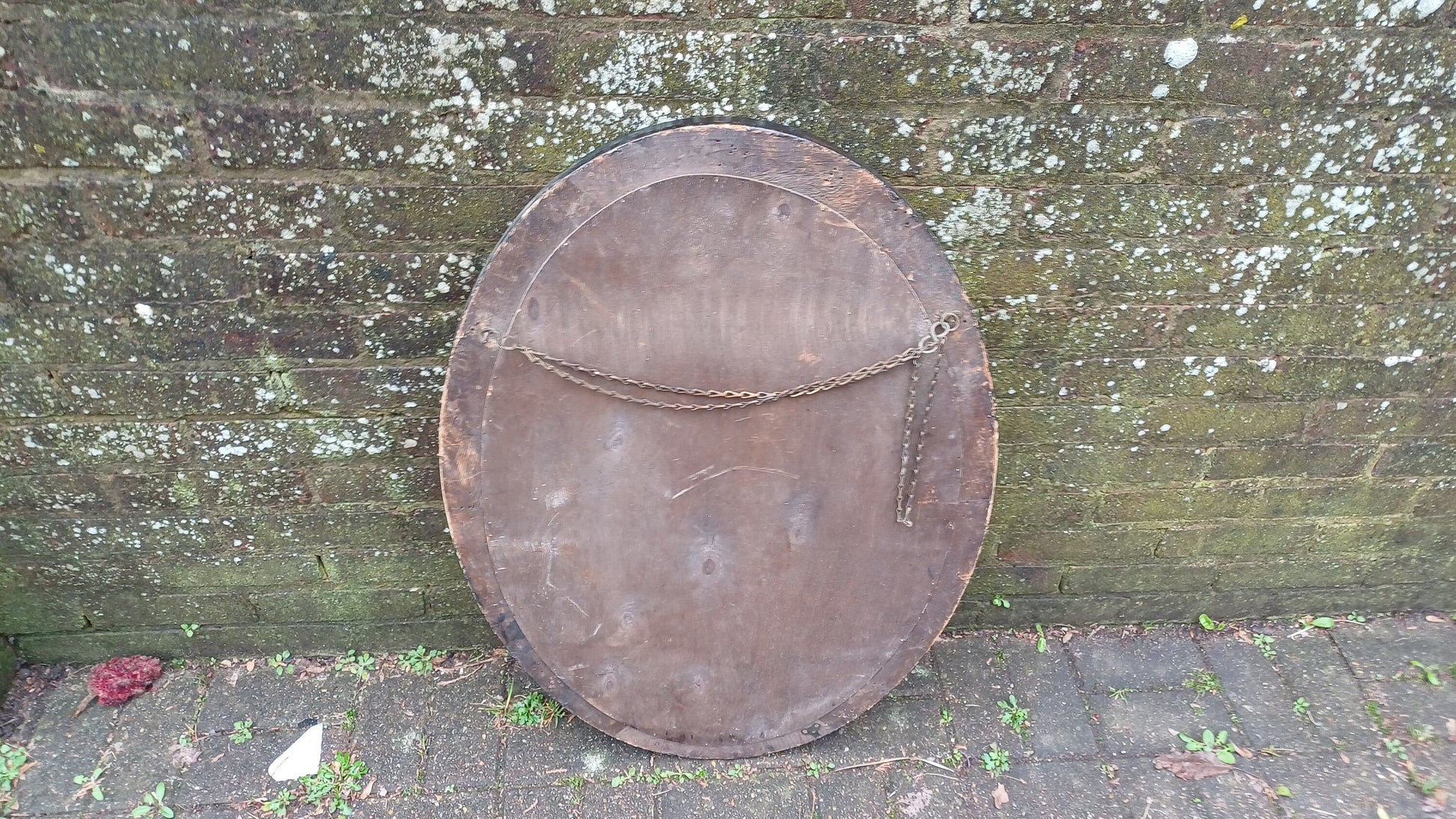 Impressive Large Vintage Ornate Painted Distressed Effect Wooden Mirror Late Victorian.