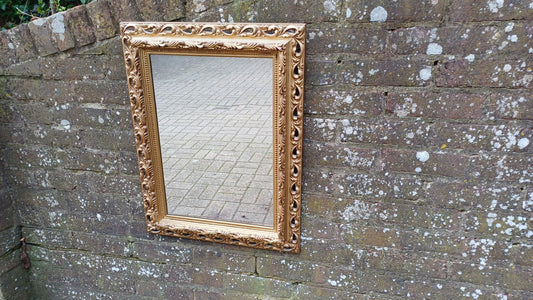 Superb Large Ornate Kitsch Composite Pierced Gold Gilt Wall Mirror.