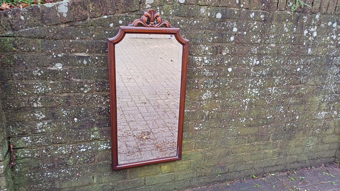 Superb Imposing Victorian Mahogany Wall Mirror Superb Quality. 99 x 47 cm