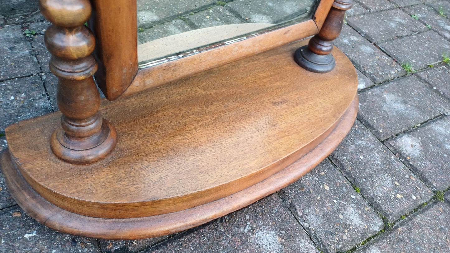 Vintage Victorian Stripped Dressing Table Mirror Swing Mechanism.