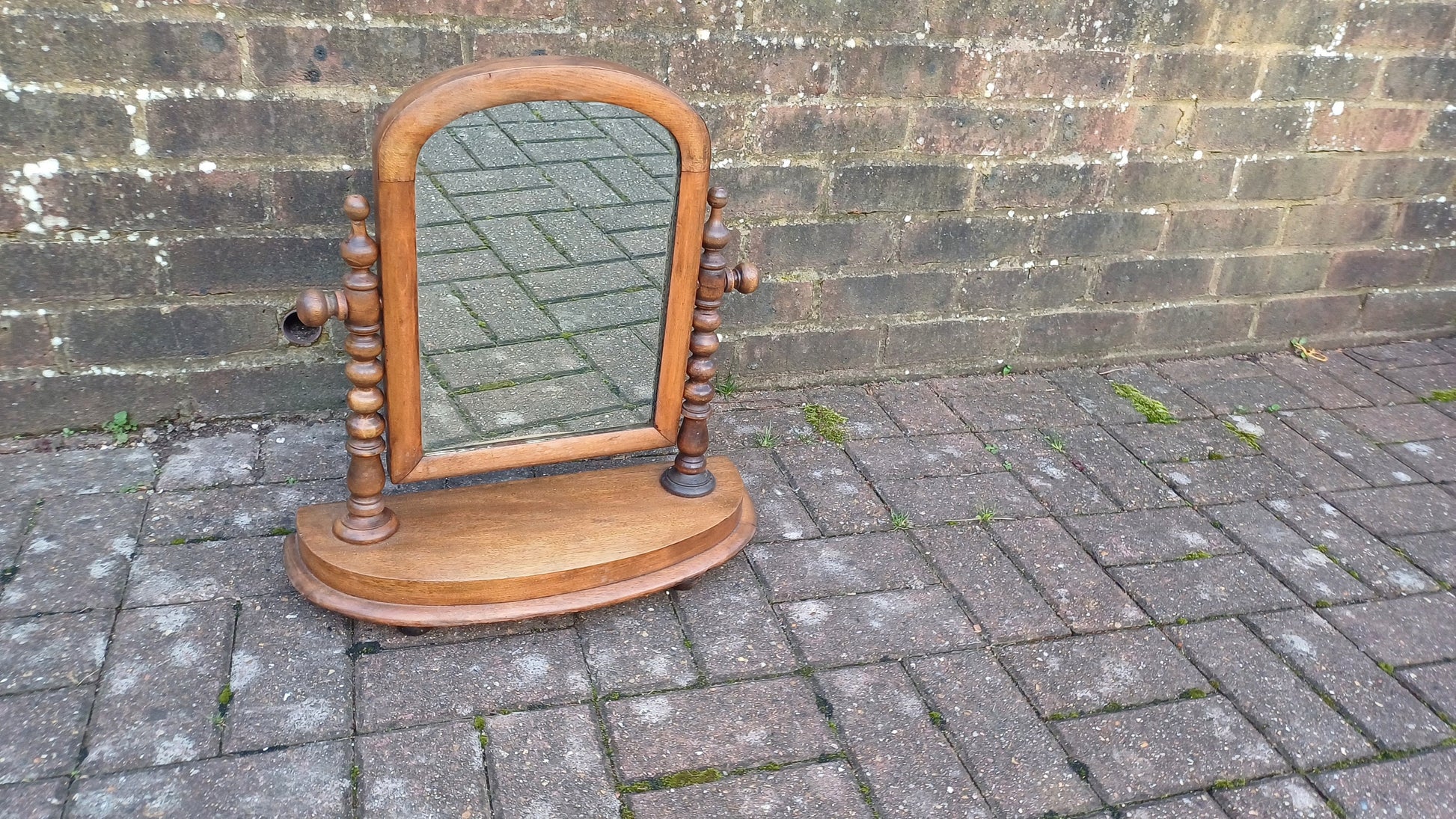 Vintage Victorian Stripped Dressing Table Mirror Swing Mechanism.