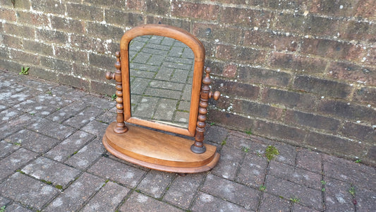 Vintage Victorian Stripped Dressing Table Mirror Swing Mechanism.