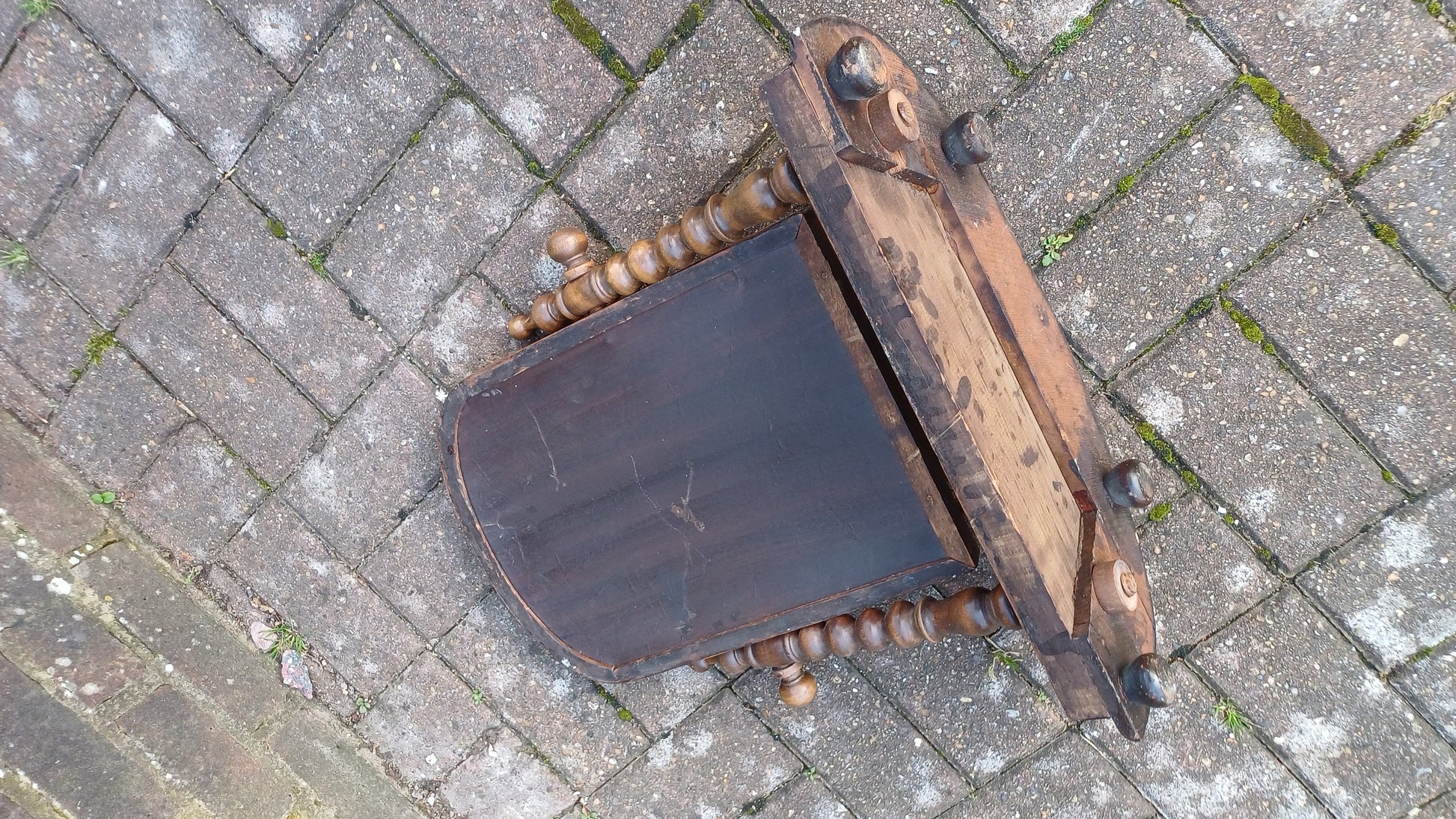 Vintage Victorian Stripped Dressing Table Mirror Swing Mechanism.
