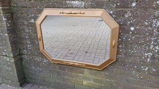Huge Impressive 1920’s Gold Painted Oak Mirror. 90 x 64 cm