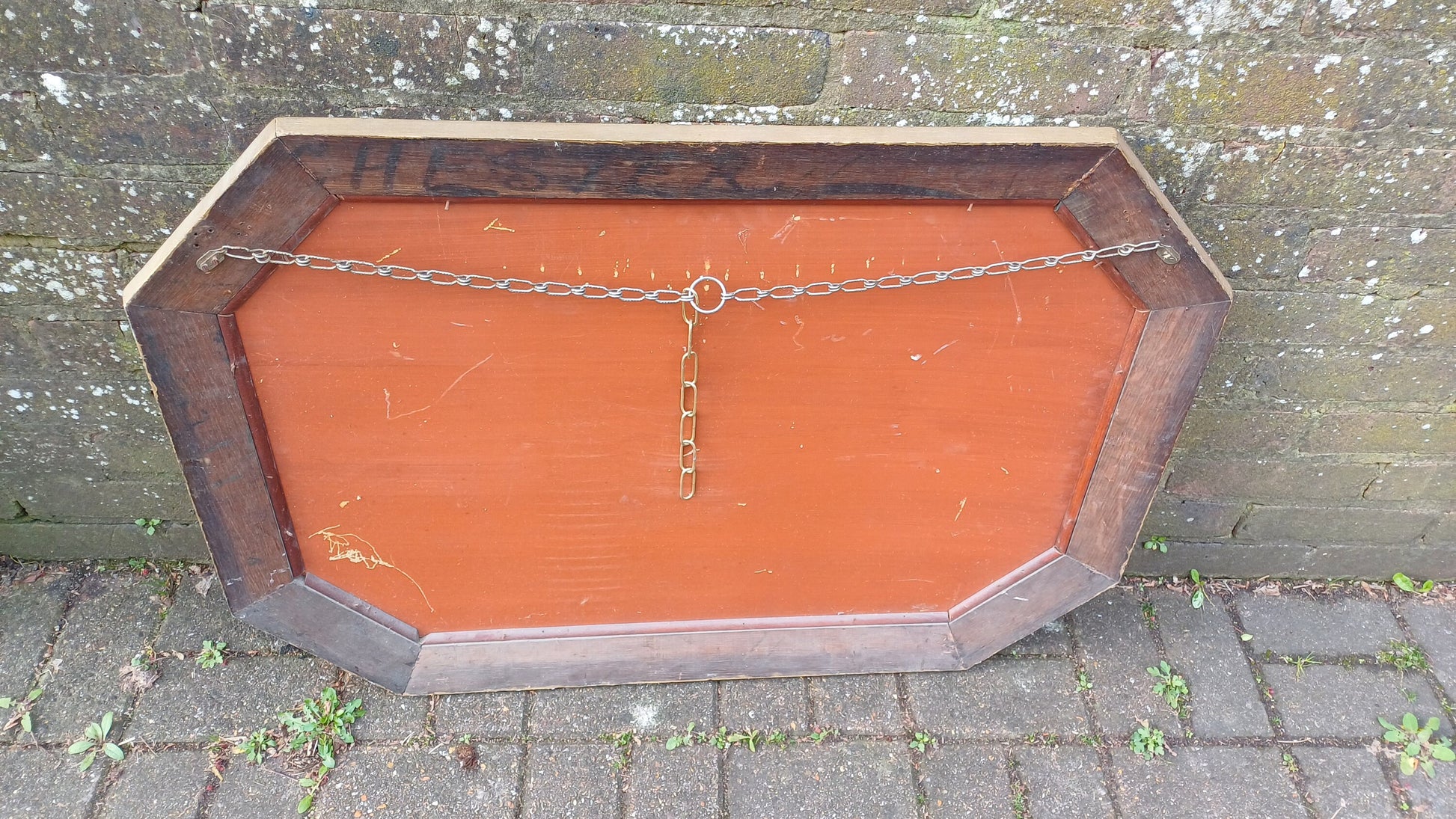 Huge Impressive 1920’s Gold Painted Oak Mirror. 90 x 64 cm