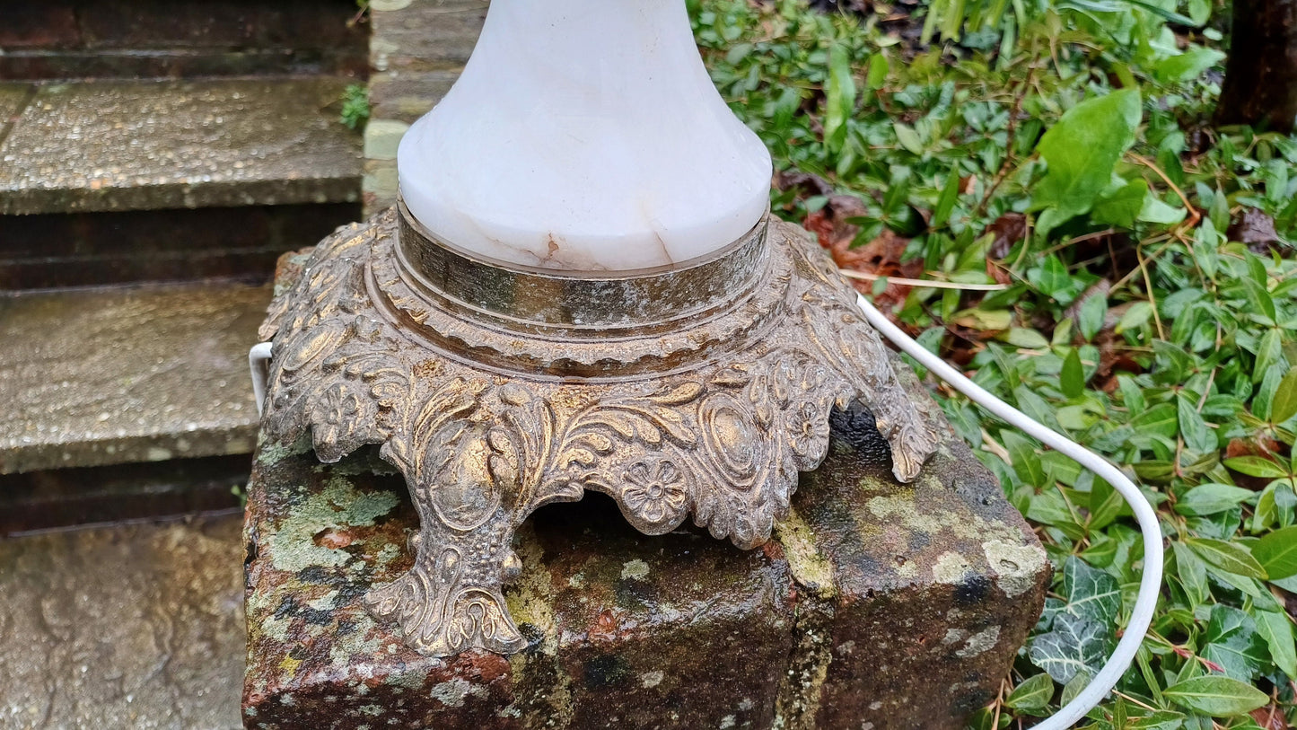 Huge, Sumptuous and Large Vintage Marbe and Gold Decorative Bedside Lamp.