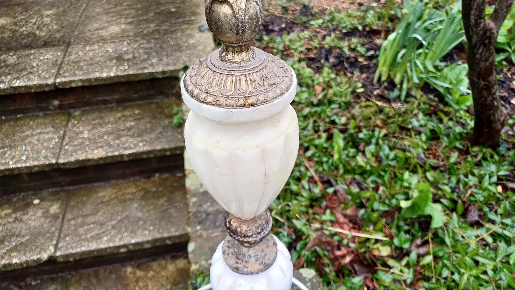 Huge, Sumptuous and Large Vintage Marbe and Gold Decorative Bedside Lamp.