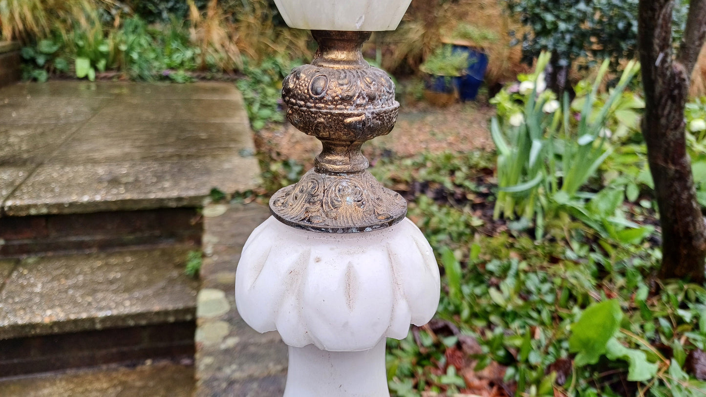 Huge, Sumptuous and Large Vintage Marbe and Gold Decorative Bedside Lamp.