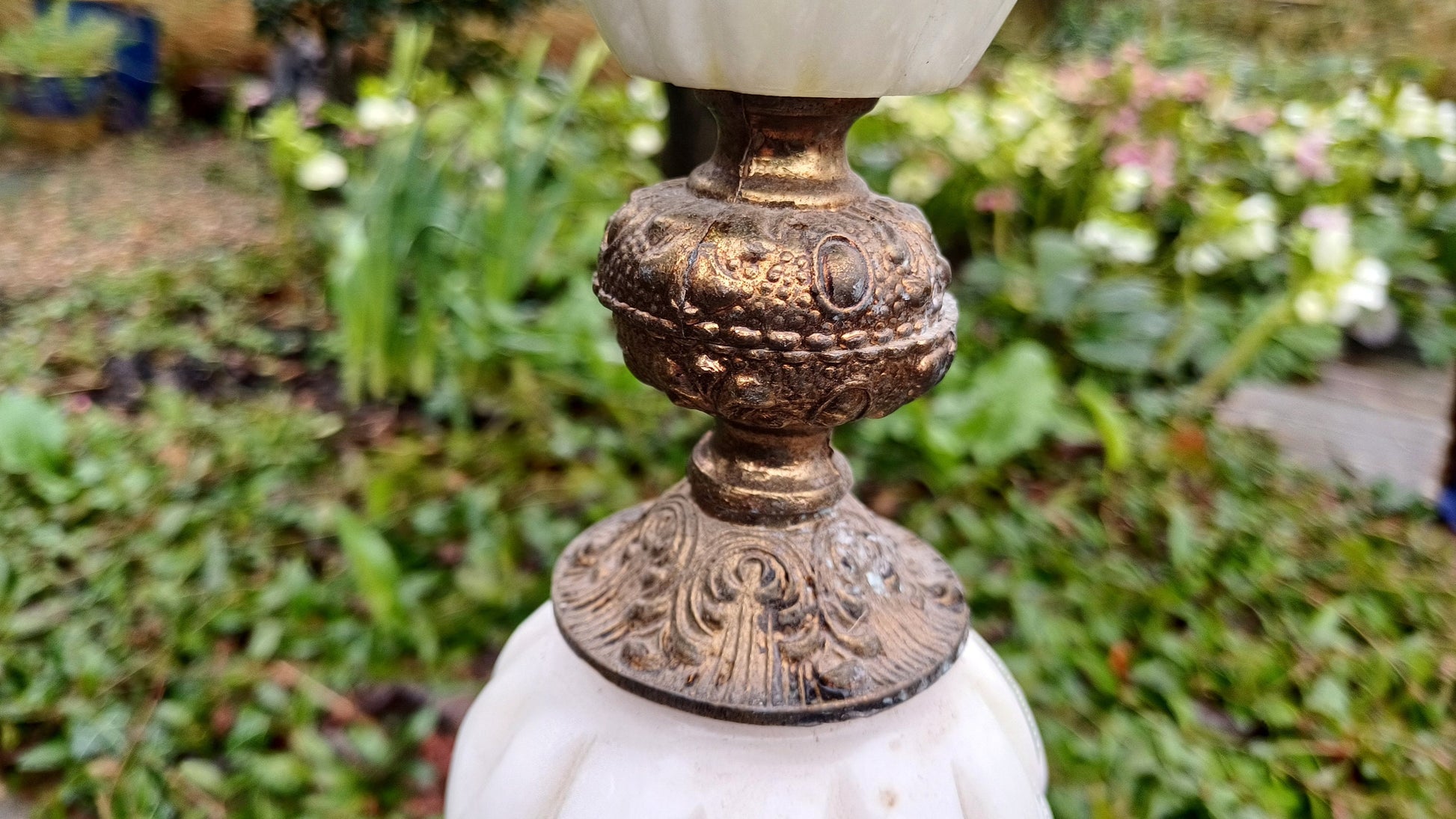Huge, Sumptuous and Large Vintage Marbe and Gold Decorative Bedside Lamp.