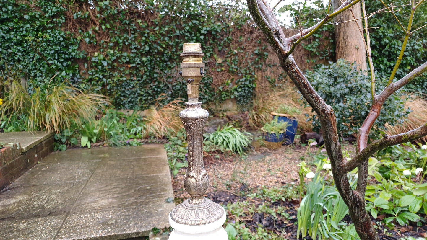 Huge, Sumptuous and Large Vintage Marbe and Gold Decorative Bedside Lamp.
