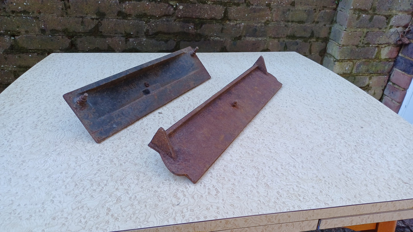Pair of Heritage Vintage Iron Fireplace Hearth Basket Fronts Decorative Iron