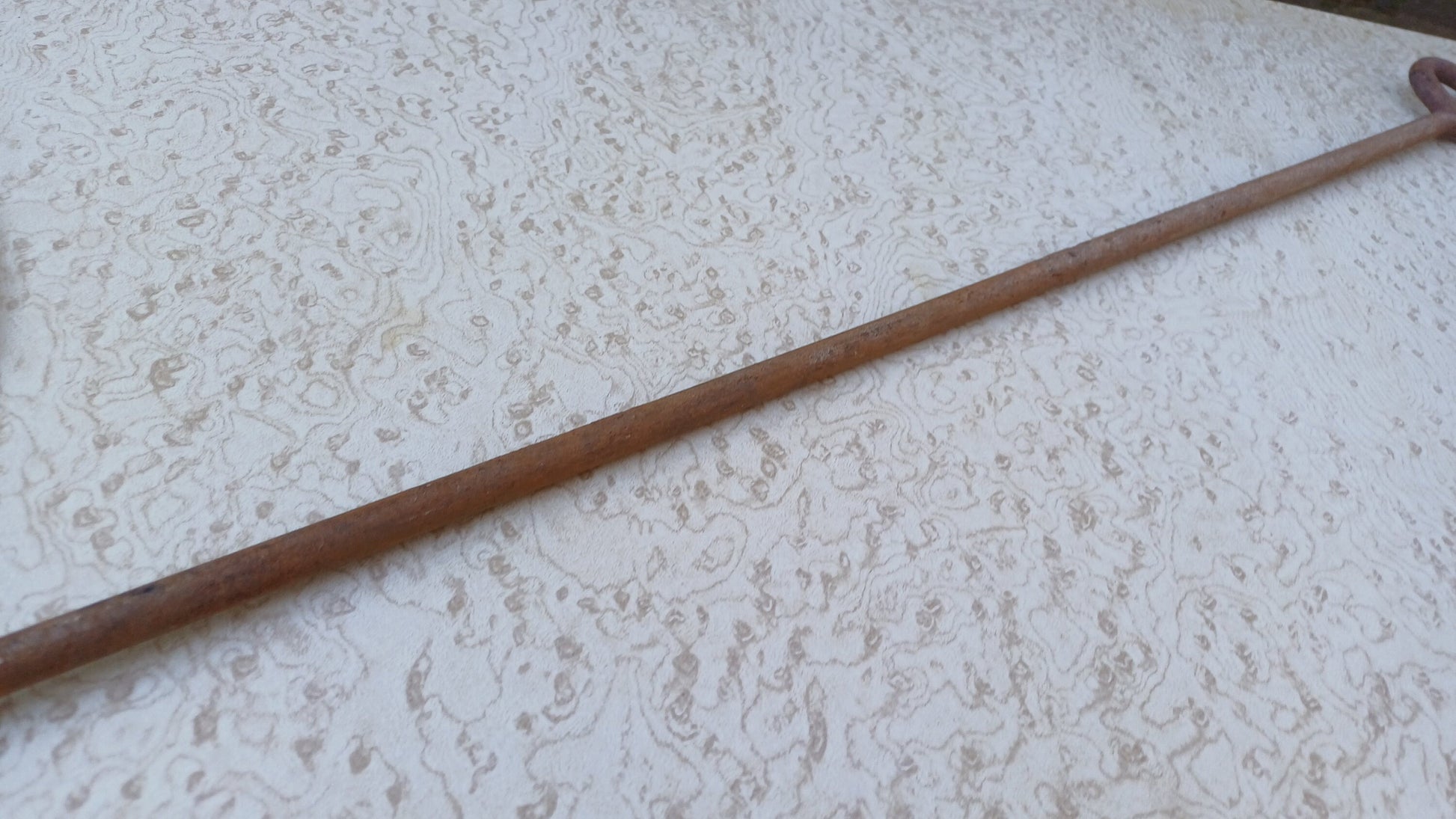 Dramatic and Nasty Looking Victorian Iron Hook. Very Unusual. Fire Iron Fireplace. Long Shaft 81cm