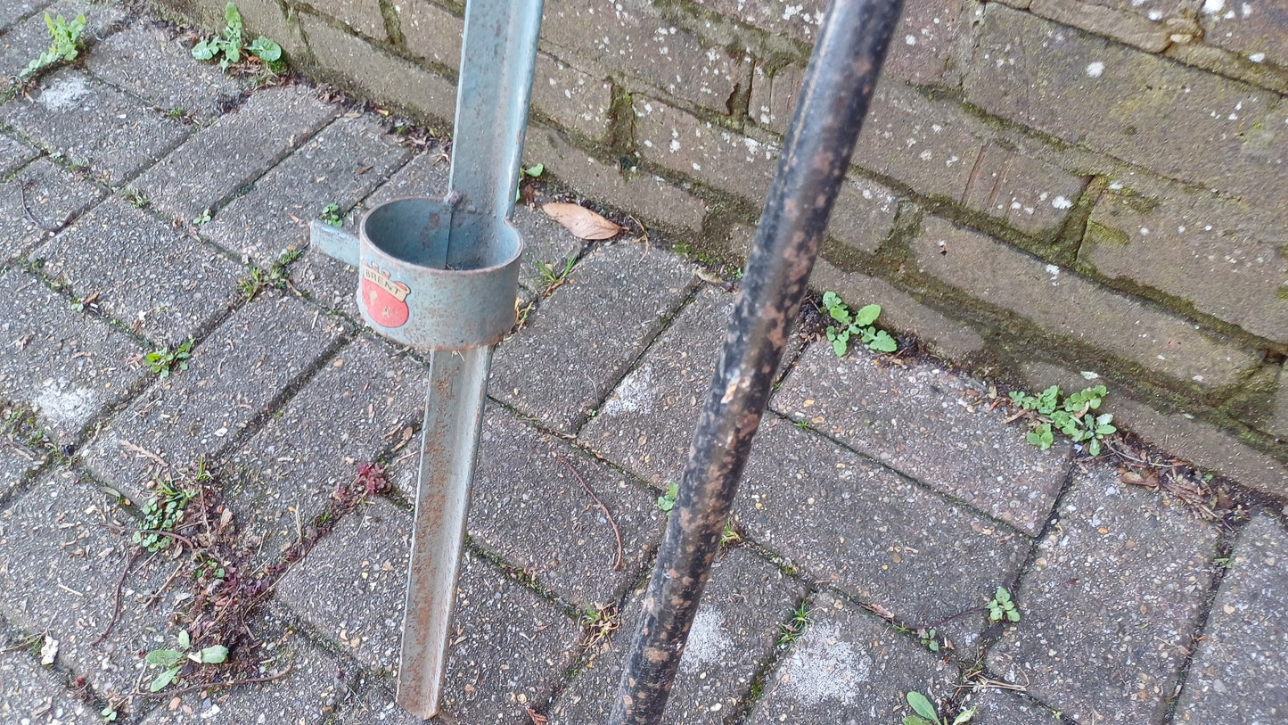 Pair of Retro Vintage Metal Fishing Rod Stands Brent Hailsham Sussex.