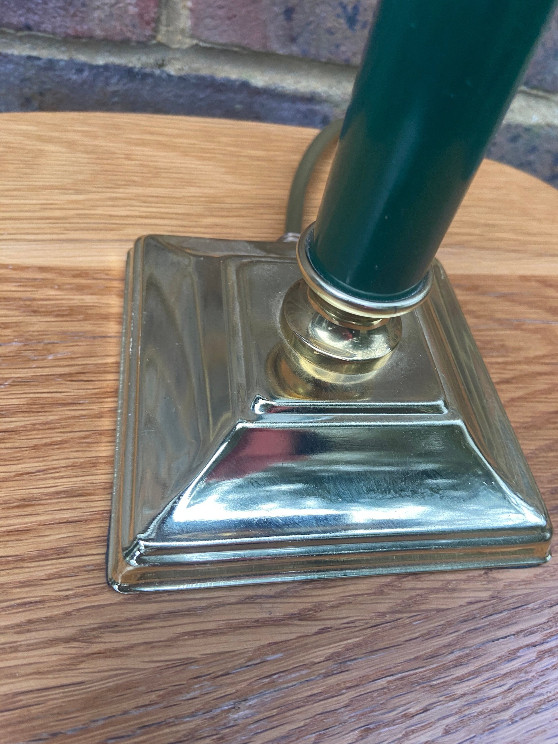 BHS vintage Green and Gold Table Lamp - metal and plastic - working order