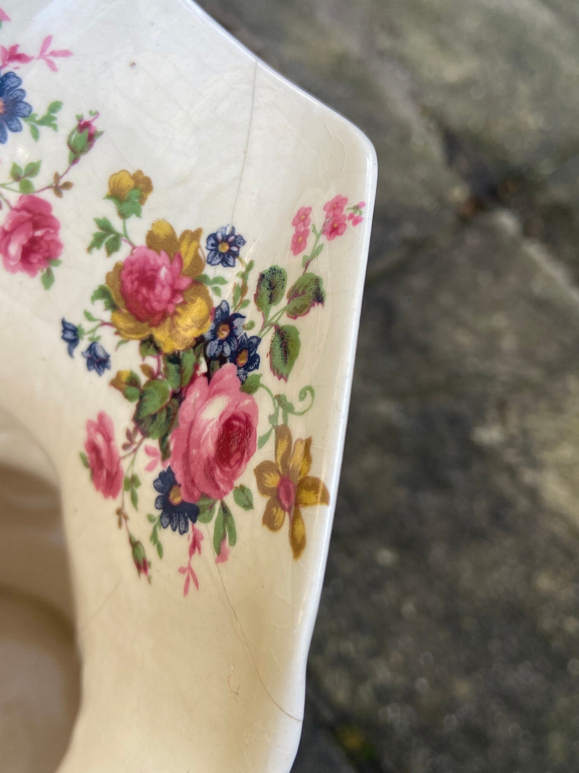 Large Vintage Floral Jug and Basin set, Ironstone, Made in England
