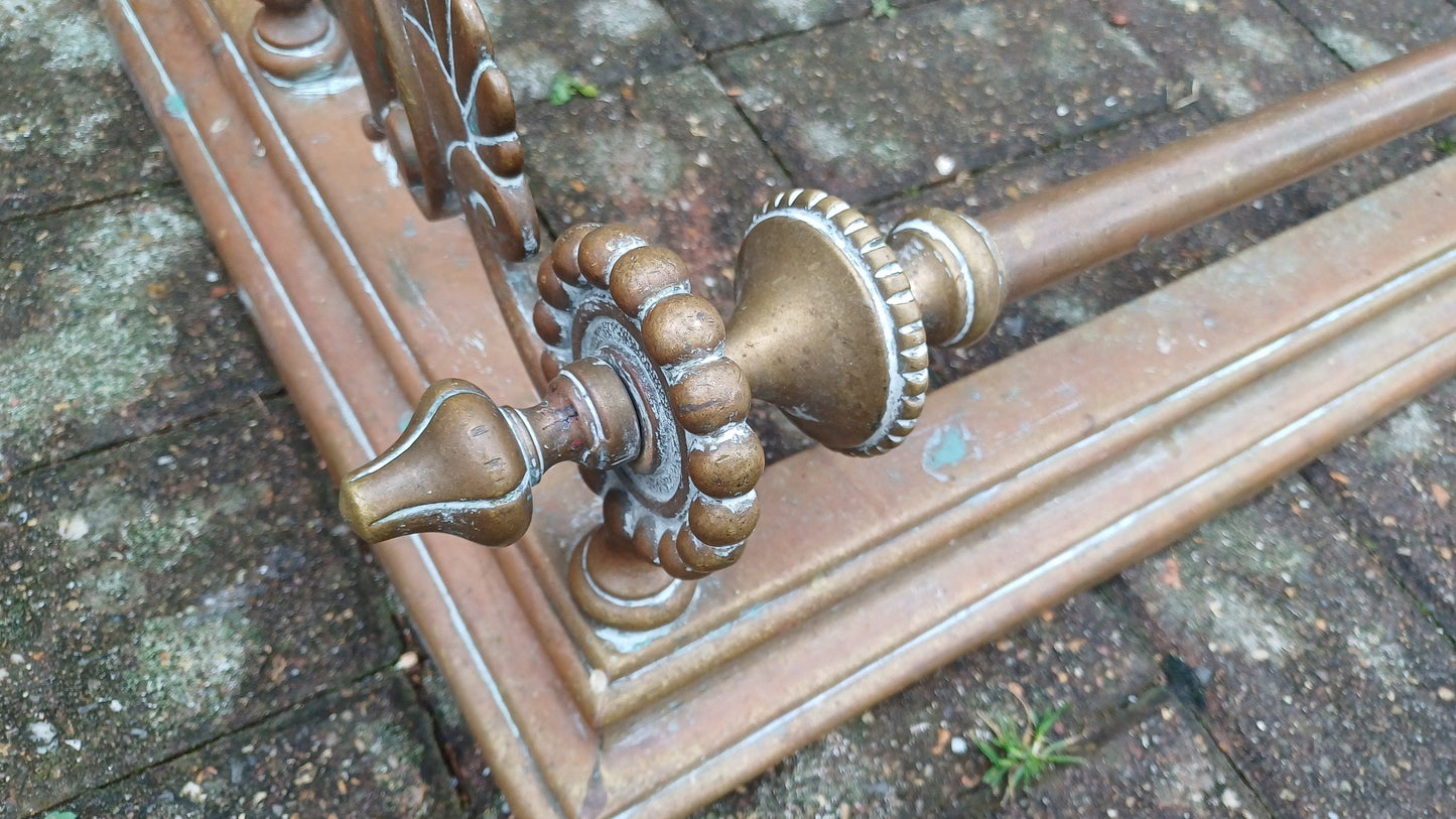 Impressive Large Vintage Victorian Brass Fender Fireplace