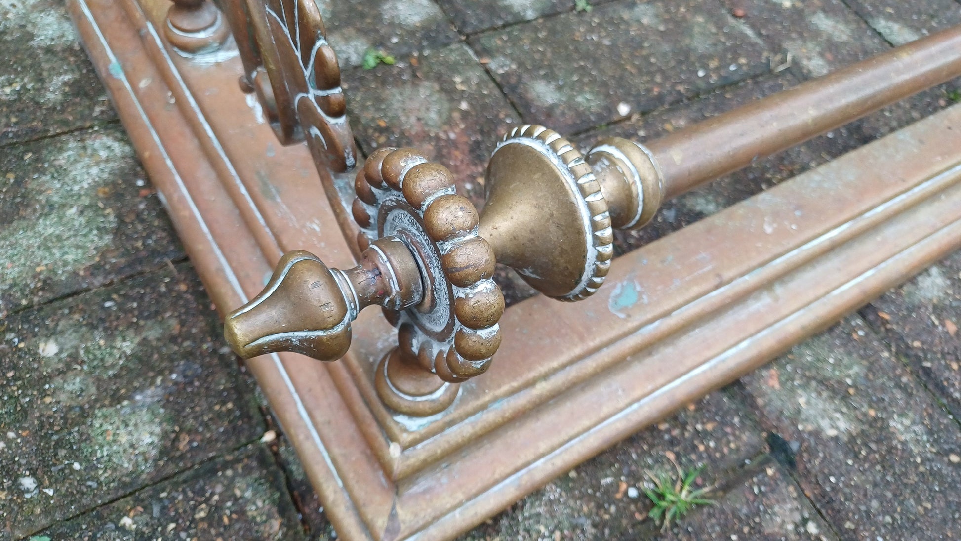 Impressive Large Vintage Victorian Brass Fender Fireplace
