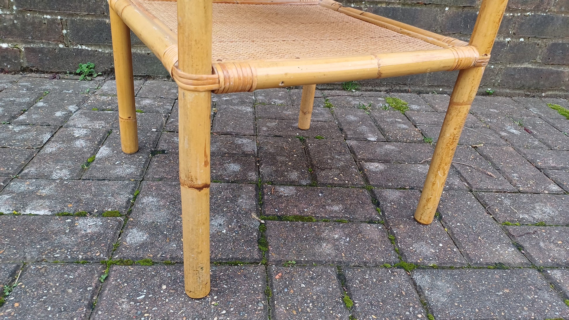 Classic 80’s Bedside Chic Bamboo and Rattan Bedside or Armchair or Side Table VGC
