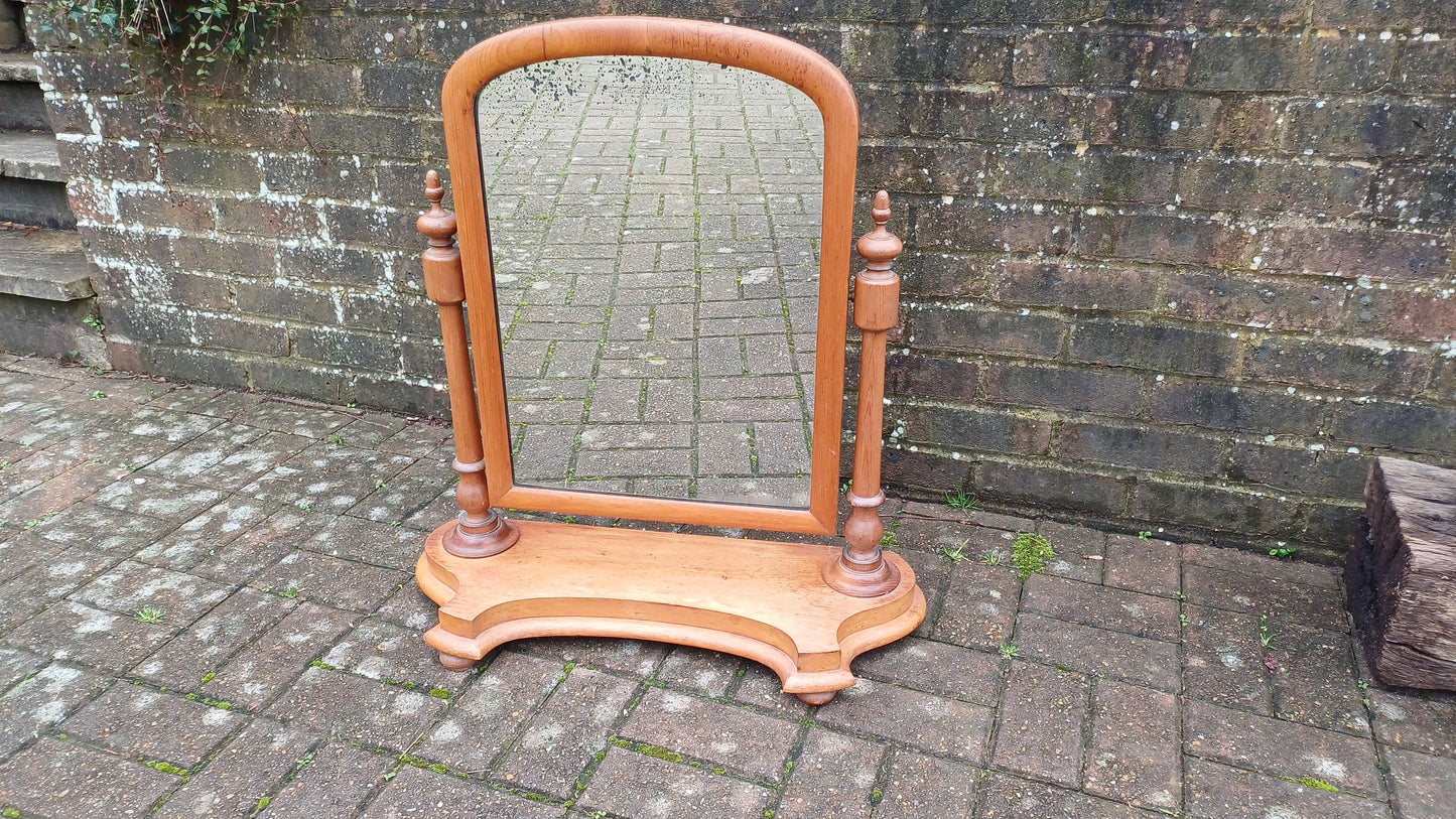 Large Imposing Victorian Vintage Dressing Table Pine Swing Mirror.