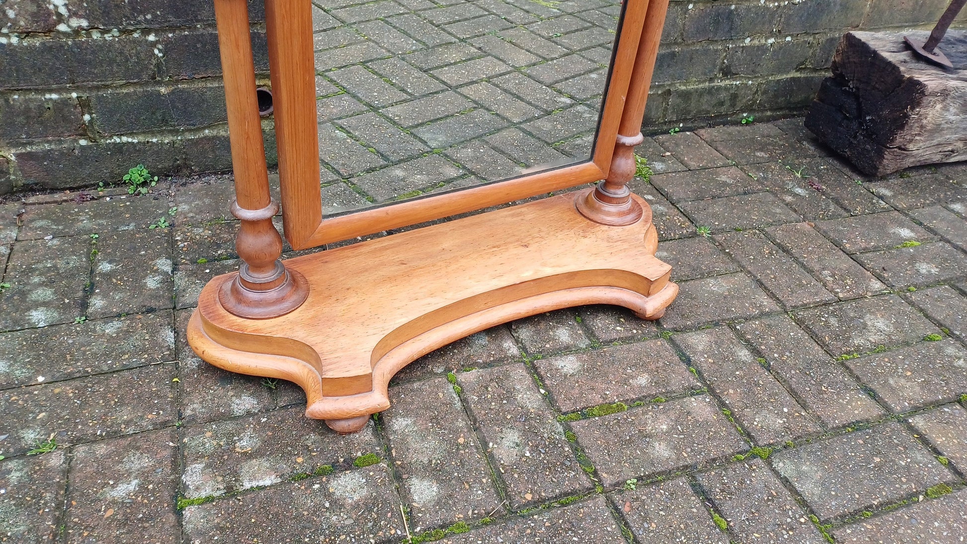 Large Imposing Victorian Vintage Dressing Table Pine Swing Mirror.