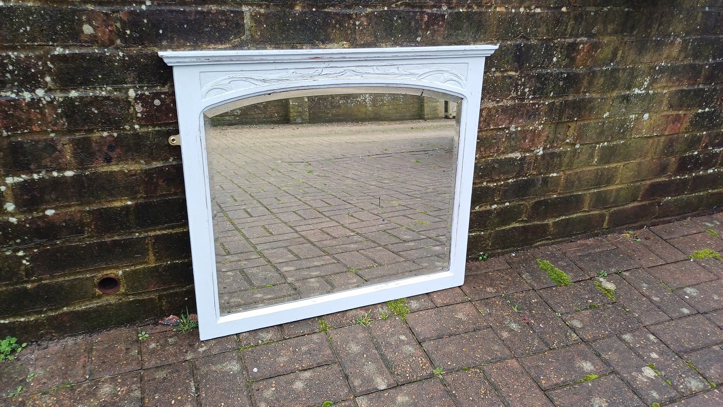 Vintage Painted Art Nouveau Wall Mirror in Farrow and Ball.
